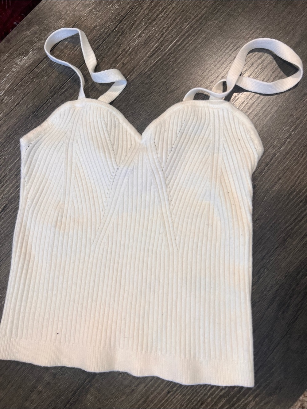 wild fable Cream Ribbed Sweetheart Cami